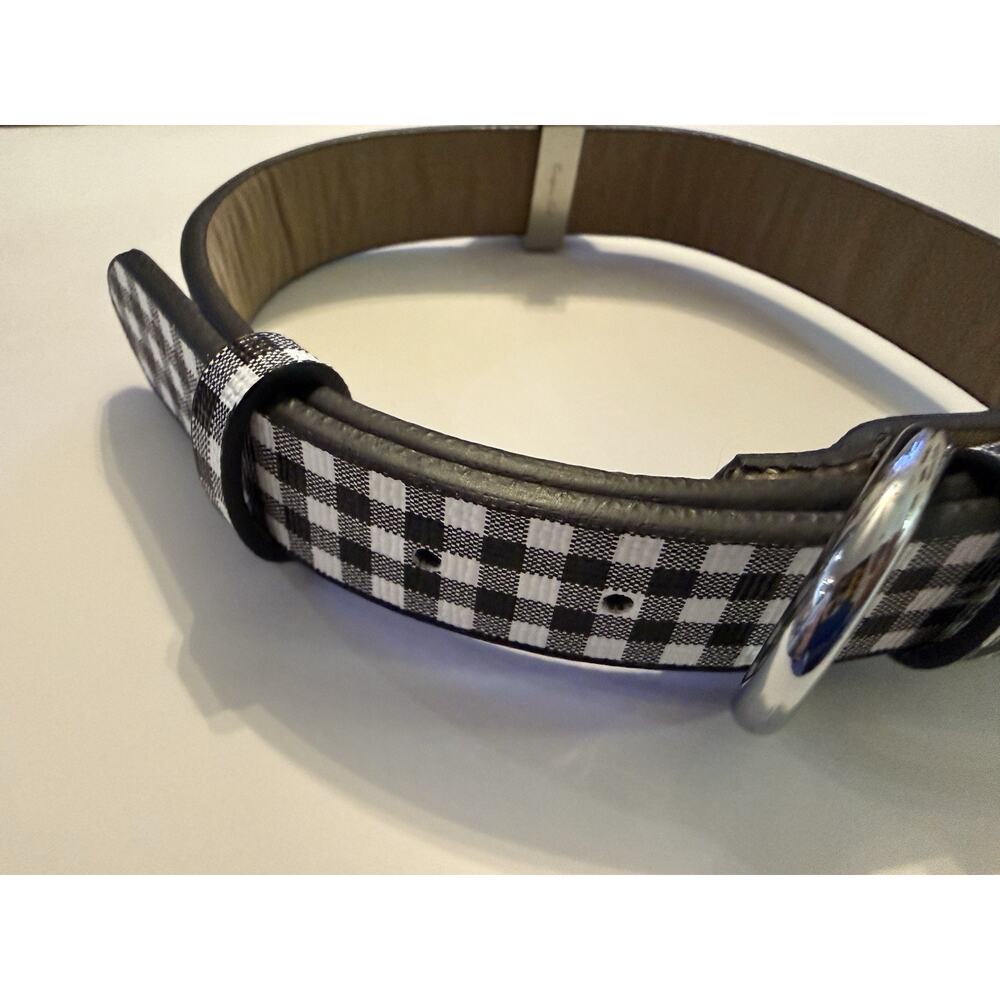 Origami Owl Dog Collar Locket Charm Gingham Black White NWOT Small/Med - Picture 9 of 11